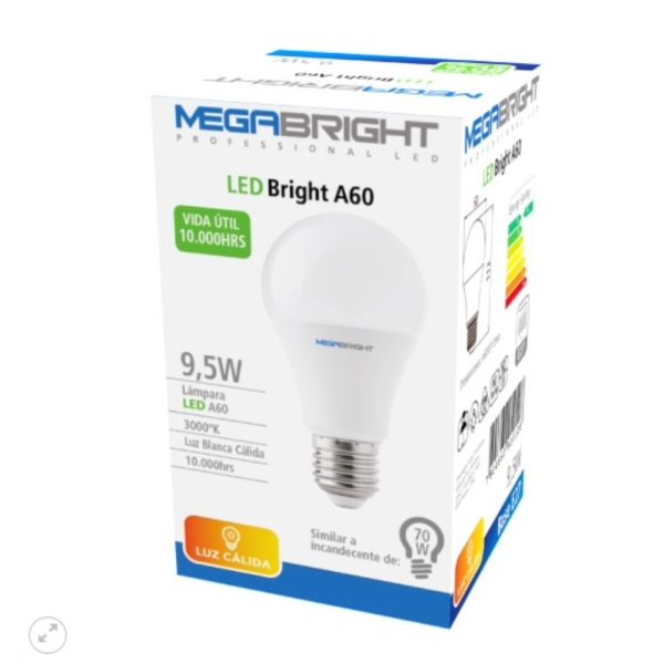 Ampolleta Led A60 E27 Luz Cálida 3000 K - Imagen 2