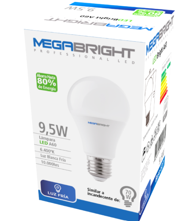 Ampolleta Led  A60 E27 Luz Fría 6500 K - Imagen 2