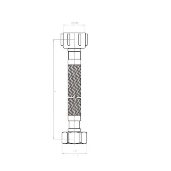 Flexible Para Llave Angular 35 Cm 1/2 Hi X 15/16 Hi - Imagen 2