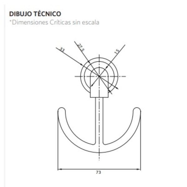 Percha Doble Toalla Stella Stretto Color Cromo - Imagen 2