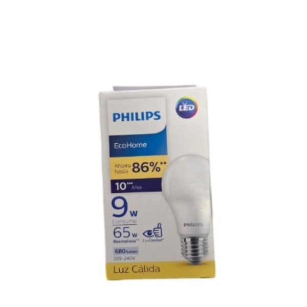 Ampolleta E27 Philips ECOHOME 9W Luz  Cálida Blanca - Imagen 2