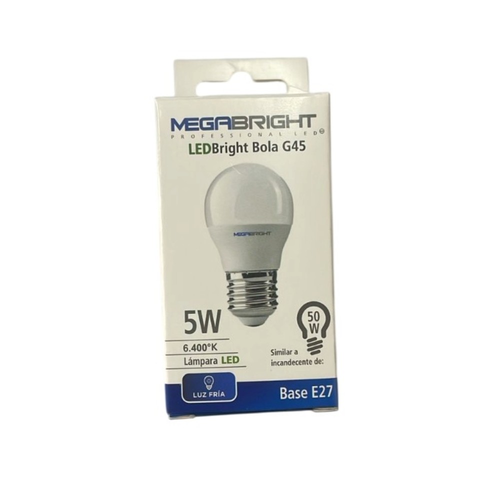 Ampolleta Led Bright Bola G45 5w 6400k E-27 Luz Fría - Imagen 2