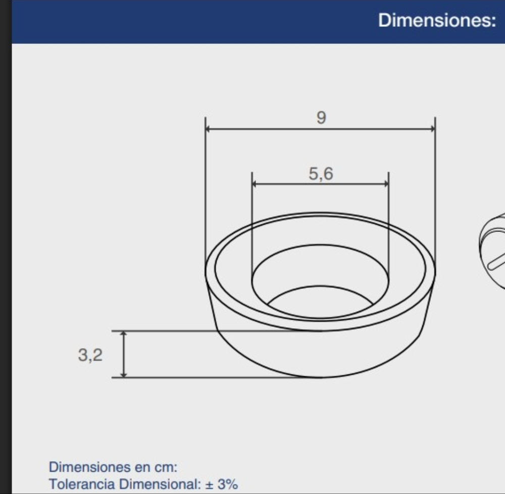 Acople taza (goma, esponja y pernos) - Imagen 3