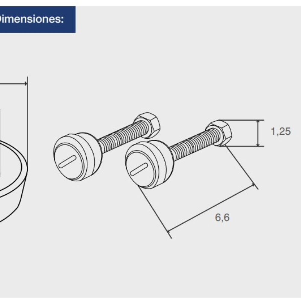 Acople taza (goma, esponja y pernos) - Imagen 2